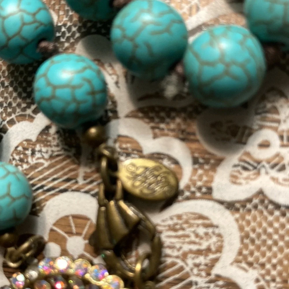 KIRK’s FOLLY 2 pc. Set turq. color necklace & bracelet w/3” butterfly. $112 - Picture 8 of 9